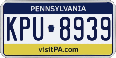PA license plate KPU8939
