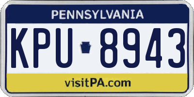PA license plate KPU8943
