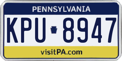PA license plate KPU8947