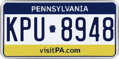 PA license plate KPU8948