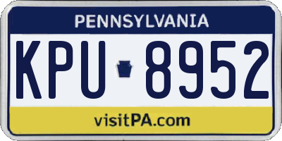 PA license plate KPU8952
