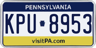 PA license plate KPU8953