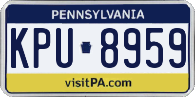 PA license plate KPU8959