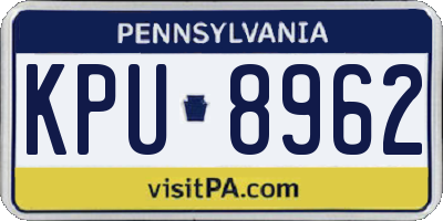 PA license plate KPU8962