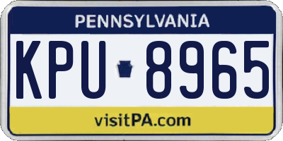 PA license plate KPU8965