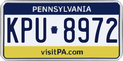 PA license plate KPU8972