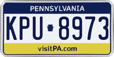 PA license plate KPU8973