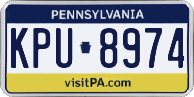PA license plate KPU8974