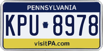 PA license plate KPU8978