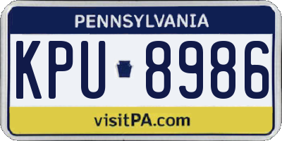 PA license plate KPU8986