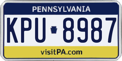 PA license plate KPU8987