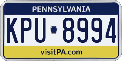 PA license plate KPU8994