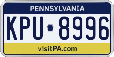 PA license plate KPU8996