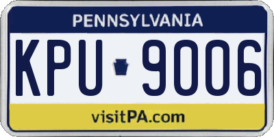 PA license plate KPU9006