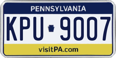 PA license plate KPU9007