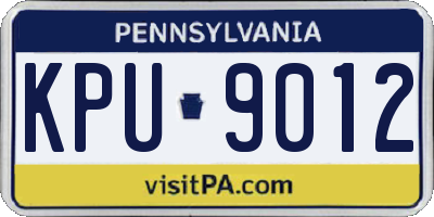 PA license plate KPU9012
