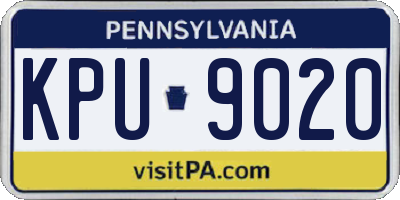 PA license plate KPU9020