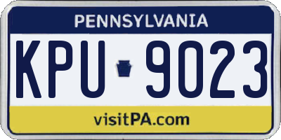 PA license plate KPU9023