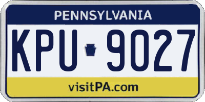 PA license plate KPU9027