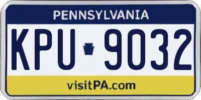 PA license plate KPU9032