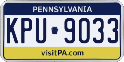 PA license plate KPU9033
