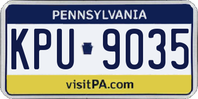 PA license plate KPU9035