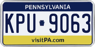 PA license plate KPU9063