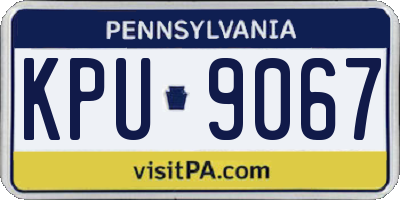 PA license plate KPU9067