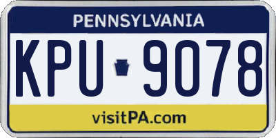 PA license plate KPU9078