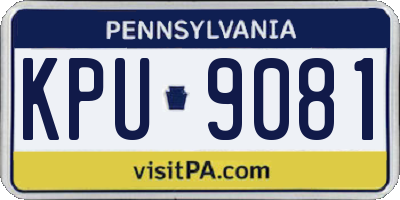 PA license plate KPU9081