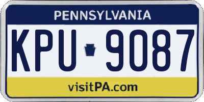PA license plate KPU9087
