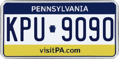 PA license plate KPU9090