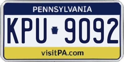 PA license plate KPU9092