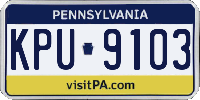 PA license plate KPU9103