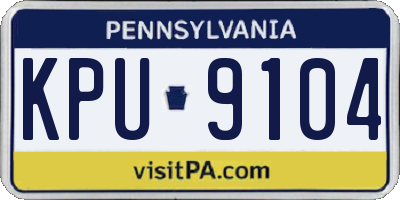 PA license plate KPU9104