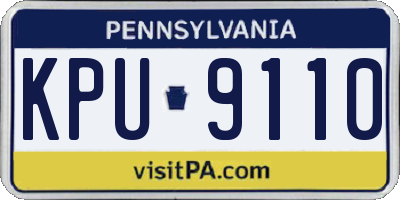 PA license plate KPU9110