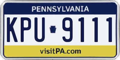 PA license plate KPU9111