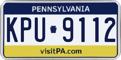 PA license plate KPU9112