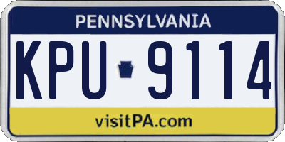 PA license plate KPU9114