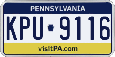 PA license plate KPU9116