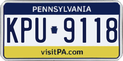 PA license plate KPU9118