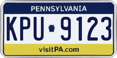 PA license plate KPU9123