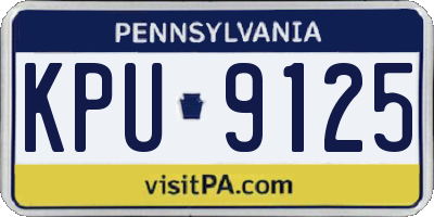 PA license plate KPU9125