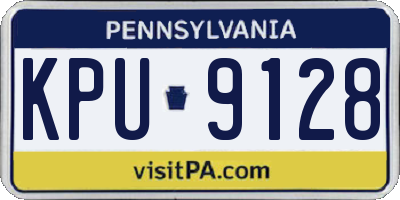 PA license plate KPU9128