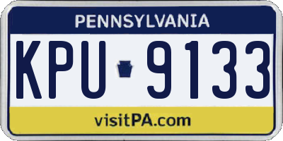 PA license plate KPU9133