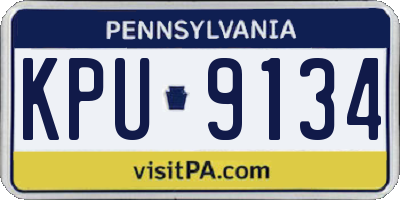 PA license plate KPU9134