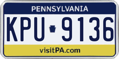 PA license plate KPU9136