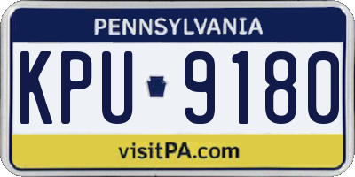 PA license plate KPU9180