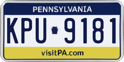 PA license plate KPU9181