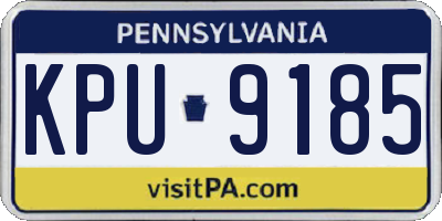PA license plate KPU9185